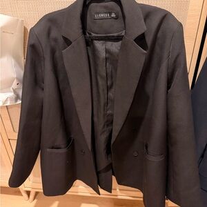 Oversized Lioness Black Tailored Blazer Jacket